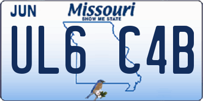 MO license plate UL6C4B