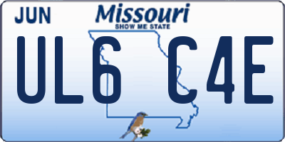 MO license plate UL6C4E