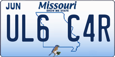 MO license plate UL6C4R