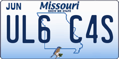 MO license plate UL6C4S