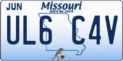 MO license plate UL6C4V
