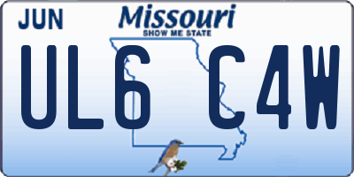 MO license plate UL6C4W