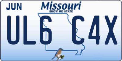 MO license plate UL6C4X