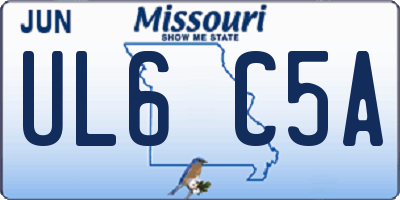 MO license plate UL6C5A