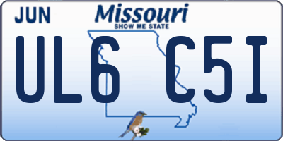 MO license plate UL6C5I
