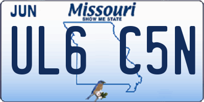 MO license plate UL6C5N