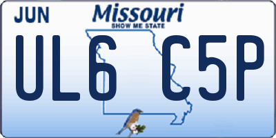 MO license plate UL6C5P