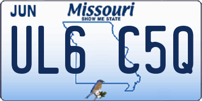 MO license plate UL6C5Q