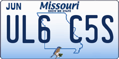 MO license plate UL6C5S