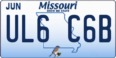 MO license plate UL6C6B