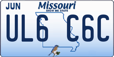 MO license plate UL6C6C