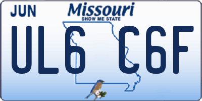 MO license plate UL6C6F