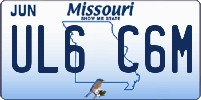 MO license plate UL6C6M