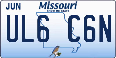 MO license plate UL6C6N
