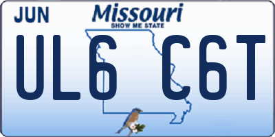 MO license plate UL6C6T