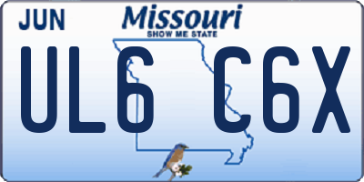 MO license plate UL6C6X
