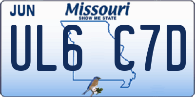MO license plate UL6C7D