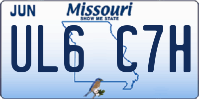 MO license plate UL6C7H
