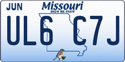 MO license plate UL6C7J