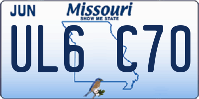 MO license plate UL6C7O