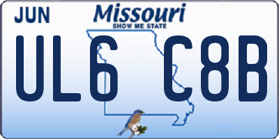MO license plate UL6C8B