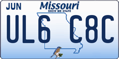 MO license plate UL6C8C