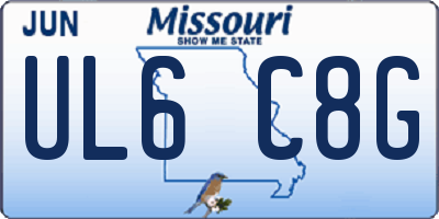 MO license plate UL6C8G