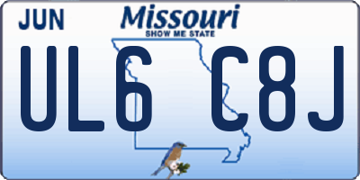MO license plate UL6C8J