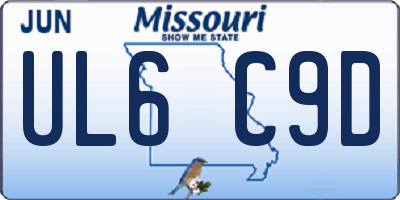 MO license plate UL6C9D