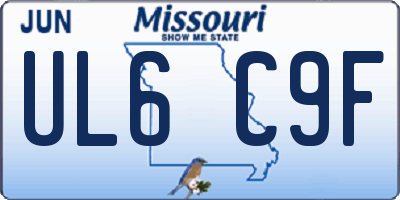 MO license plate UL6C9F