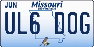 MO license plate UL6D0G