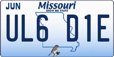 MO license plate UL6D1E