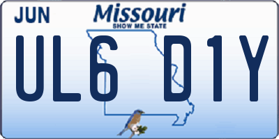 MO license plate UL6D1Y