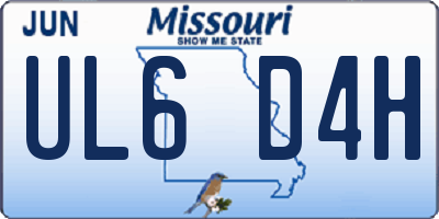 MO license plate UL6D4H