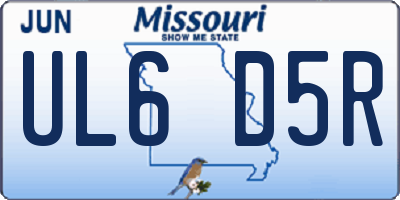MO license plate UL6D5R
