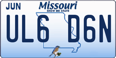 MO license plate UL6D6N