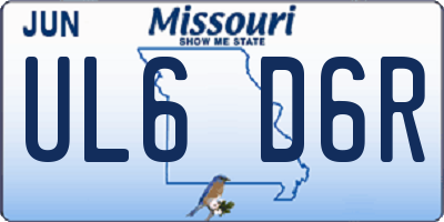 MO license plate UL6D6R