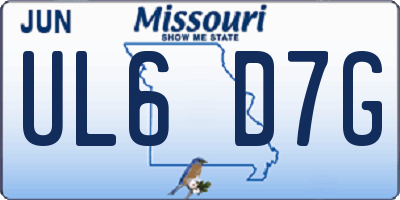 MO license plate UL6D7G