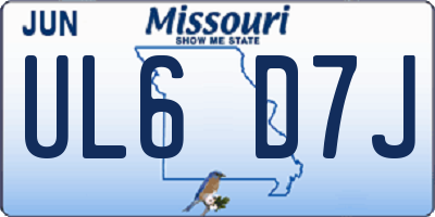 MO license plate UL6D7J