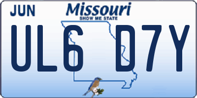 MO license plate UL6D7Y