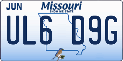 MO license plate UL6D9G
