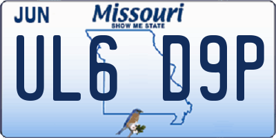 MO license plate UL6D9P