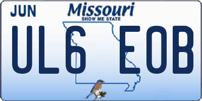 MO license plate UL6E0B