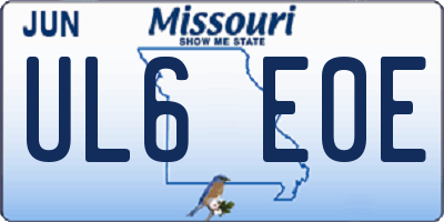 MO license plate UL6E0E