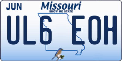 MO license plate UL6E0H