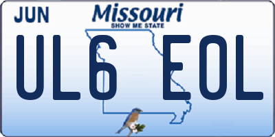 MO license plate UL6E0L