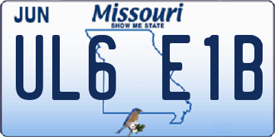 MO license plate UL6E1B
