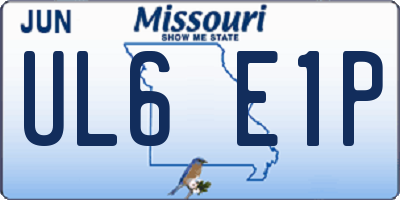 MO license plate UL6E1P