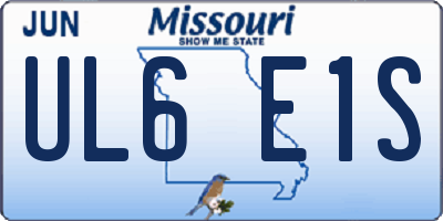 MO license plate UL6E1S