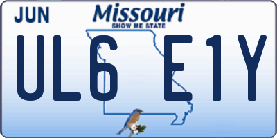 MO license plate UL6E1Y